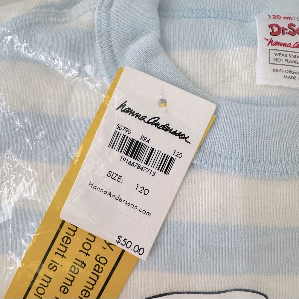 Dr. Seuss by hanna Andersson Long John Pajamas, US 6-7 120cm - Picture 5 of 6